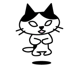 black and white cat english sticker #5792347