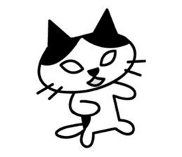 black and white cat english sticker #5792348