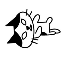 black and white cat english sticker #5792349