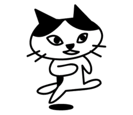 black and white cat english sticker #5792350