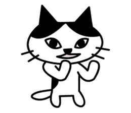 black and white cat english sticker #5792351