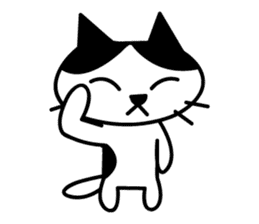 black and white cat english sticker #5792352