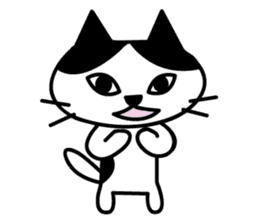 black and white cat english sticker #5792353