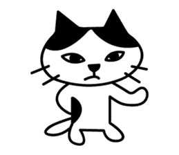 black and white cat english sticker #5792354