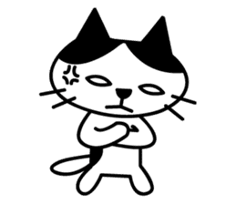 black and white cat english sticker #5792355