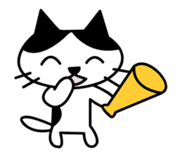 black and white cat english sticker #5792356