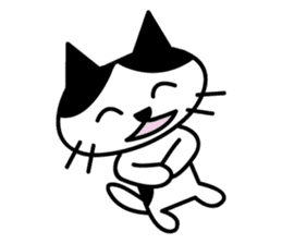 black and white cat english sticker #5792357