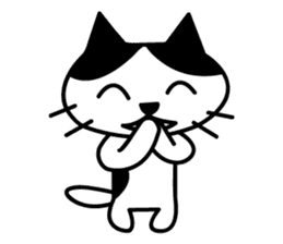 black and white cat english sticker #5792358