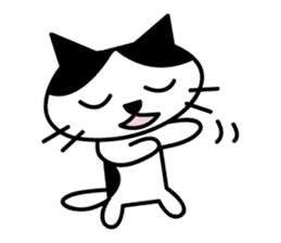 black and white cat english sticker #5792360