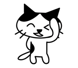 black and white cat english sticker #5792361