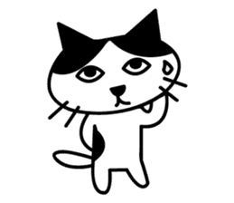 black and white cat english sticker #5792362