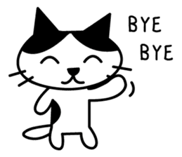 black and white cat english sticker #5792363