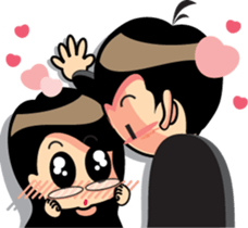 John & Michelle's love story sticker #5794222