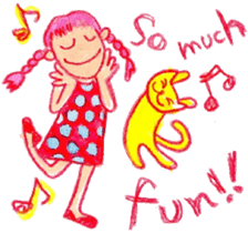 English The daily life of girls & kitty sticker #5796015