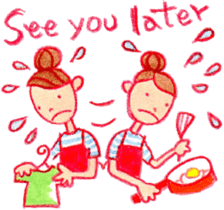 English The daily life of girls & kitty sticker #5796029