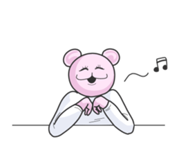 High tension Pink bear! sticker #5796179