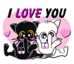 Sign language whiteblack cat  ver. 2 sticker #5799565