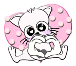 Sign language whiteblack cat  ver. 2 sticker #5799568