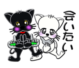 Sign language whiteblack cat  ver. 2 sticker #5799577
