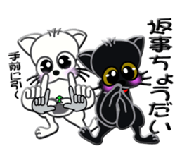 Sign language whiteblack cat  ver. 2 sticker #5799578