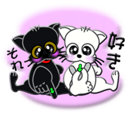 Sign language whiteblack cat  ver. 2 sticker #5799581