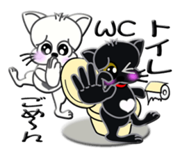 Sign language whiteblack cat  ver. 2 sticker #5799583