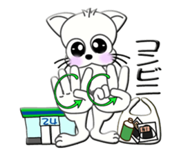 Sign language whiteblack cat  ver. 2 sticker #5799598