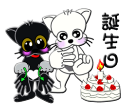 Sign language whiteblack cat  ver. 2 sticker #5799599