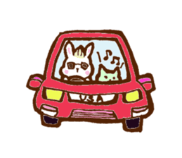 rabit  and cat sticker sticker #5800360