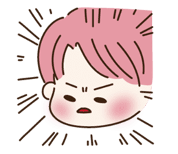 pink hair boy 'shushu' sticker #5801129