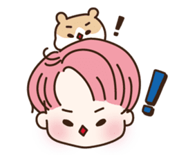 pink hair boy 'shushu' sticker #5801136