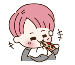 pink hair boy 'shushu' sticker #5801146