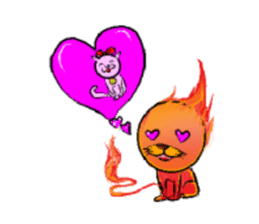a fire cat sticker #5802178