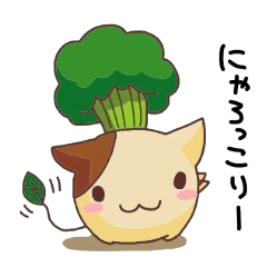 This cat loves broccolis