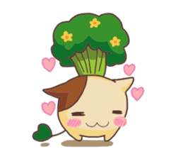 This cat loves broccolis sticker #5802687