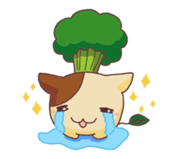 This cat loves broccolis sticker #5802700
