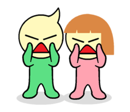 not cute is two people. sticker #5803694