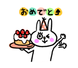 Eyelashes rabbit sticker #5804442