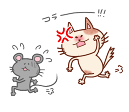Funny everyday of cat and mouse sticker #5805601
