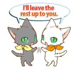 Twin kittens Zucku&Pocke [No,3]English sticker #5808848