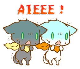 Twin kittens Zucku&Pocke [No,3]English sticker #5808852