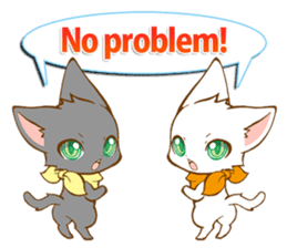 Twin kittens Zucku&Pocke [No,3]English sticker #5808860
