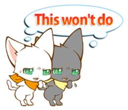 Twin kittens Zucku&Pocke [No,3]English sticker #5808862