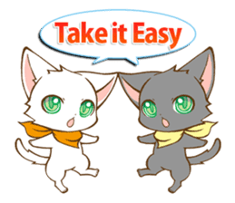 Twin kittens Zucku&Pocke [No,3]English sticker #5808874