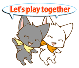 Twin kittens Zucku&Pocke [No,3]English sticker #5808876