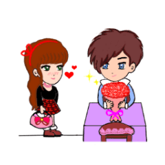 Sweet girl with boyfriend