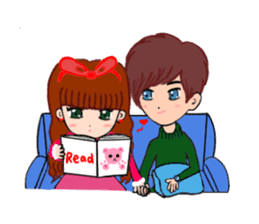 Sweet girl with boyfriend sticker #5810312