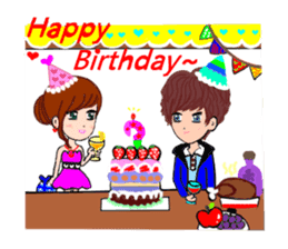 Sweet girl with boyfriend sticker #5810316