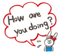 A cute rabbit talks sticker #5813564