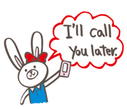A cute rabbit talks sticker #5813565